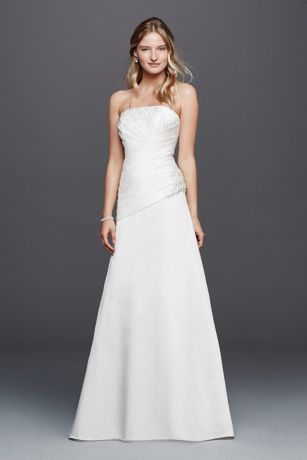 Strapless Ruched Wedding Dress with ...